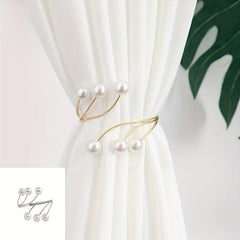 Curtain Tieback Faux Pearls Punch Holdbacks for Home Decor