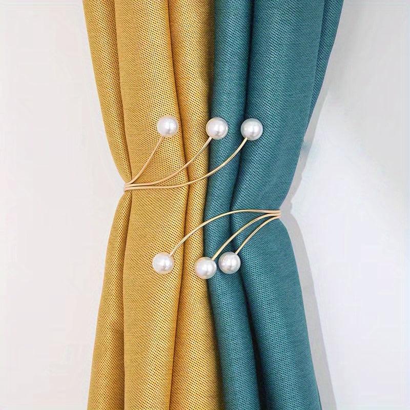 Curtain Tieback Faux Pearls Punch Holdbacks for Home Decor