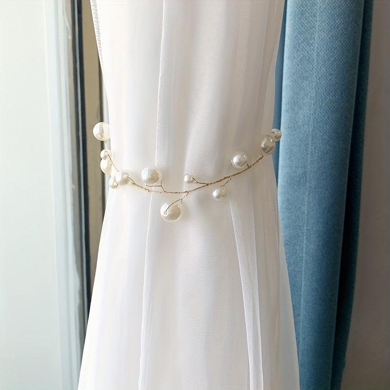 Pearl Curtain Buckle & Rope Set for Easy Installation & Stylish Decor