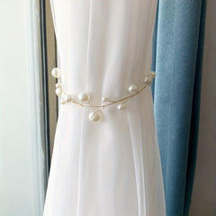 Pearl Curtain Buckle & Rope Set for Easy Installation & Stylish Decor