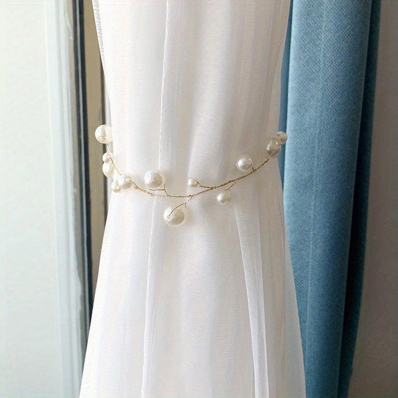 Pearl Curtain Buckle & Rope Set for Easy Installation & Stylish Decor