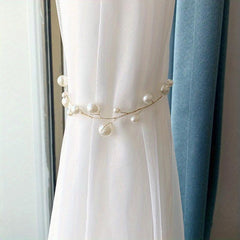Pearl Curtain Buckle & Rope Set for Easy Installation & Stylish Decor