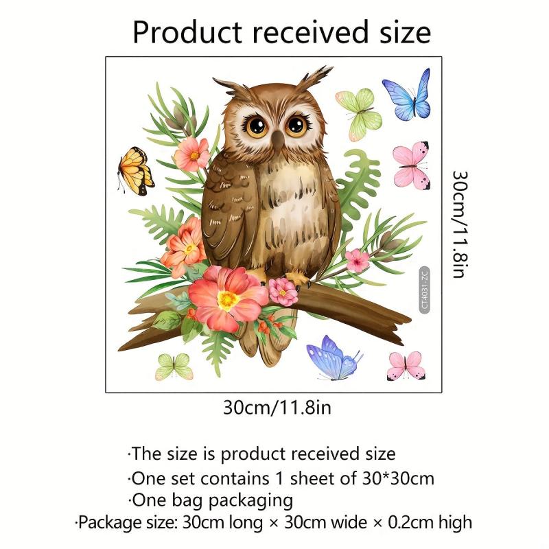 Owl Butterfly Art Wall Sticker Self Adhesive Decorative Removable Stick