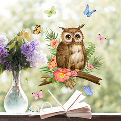Owl Butterfly Art Wall Sticker Self Adhesive Decorative Removable Stick