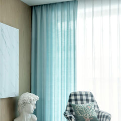 Semi Sheer Blackout Curtains for Sliding Glass Door Sea Green