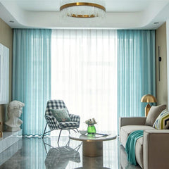 Semi Sheer Blackout Curtains for Sliding Glass Door Sea Green