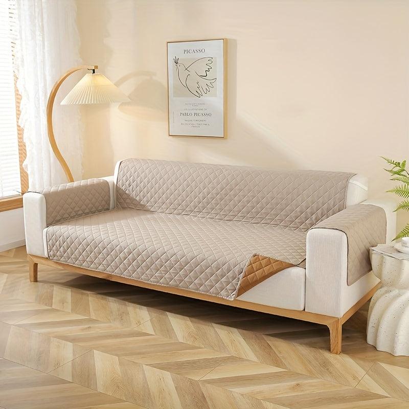 Waterproof Plaid Couch Cover Sofa Slipcover Double Sided Non Slip Furniture Prot