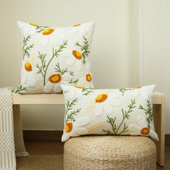 Boho Floral Tufted Pillow Cover with Insert