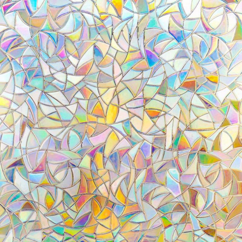 Rainbow Privacy Film Clings - Decorative 3D Vinyl Stained Glass Decals