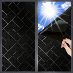 Blackout Window Film Privacy Frosted Sun Blocking for Bathroom