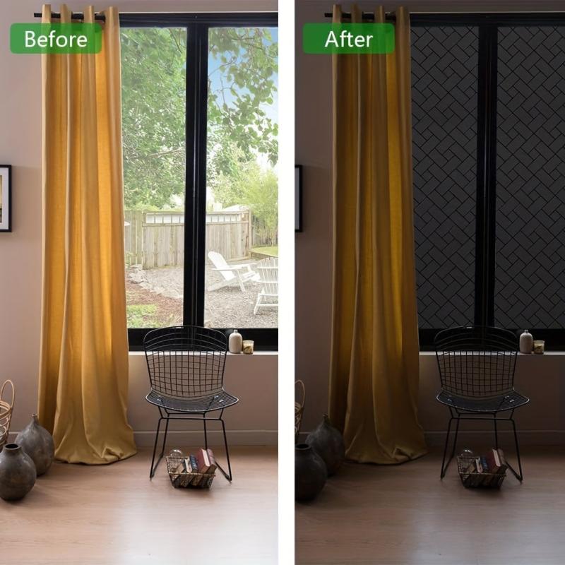 Blackout Window Film Privacy Frosted Sun Blocking for Bathroom