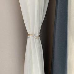 1pc Golden Faux Pearl Curtain Tiebacks for Home Kitchen Office and Patio