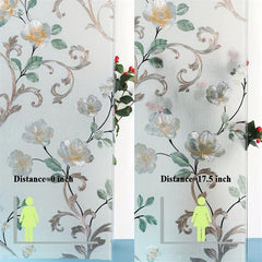 Colorful Frosted Floral Privacy Glass Film Heat Insulation