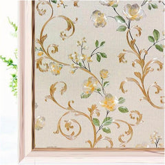 Colorful Frosted Floral Privacy Glass Film Heat Insulation