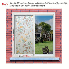 Colorful Frosted Floral Privacy Glass Film Heat Insulation