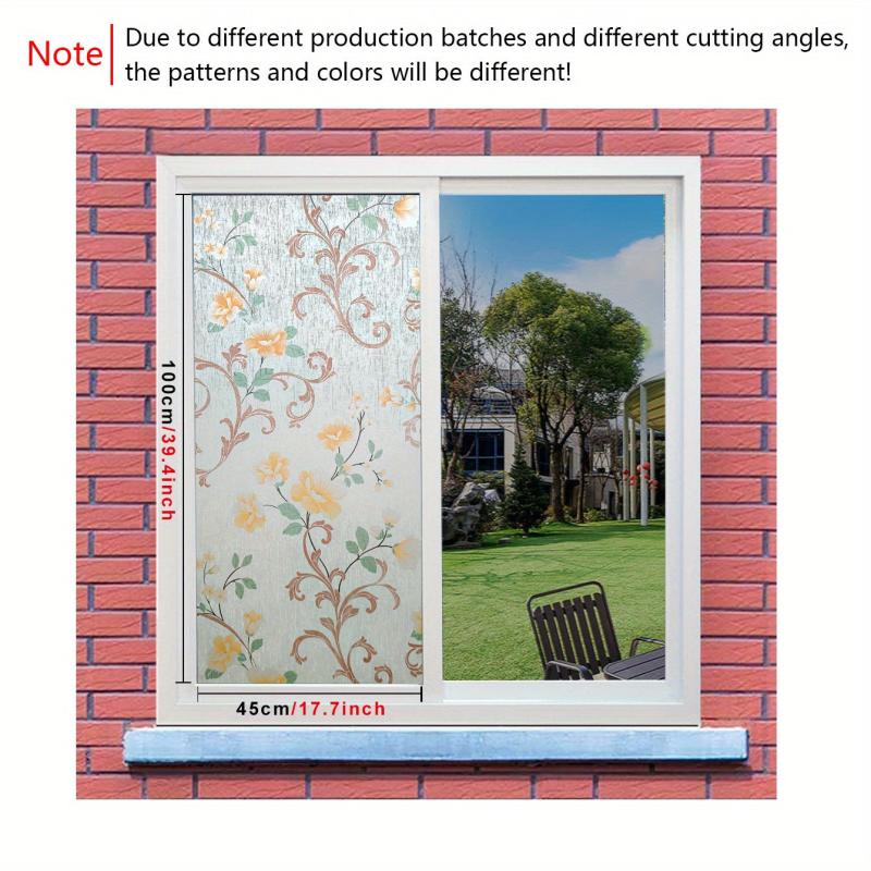Colorful Frosted Floral Privacy Glass Film Heat Insulation