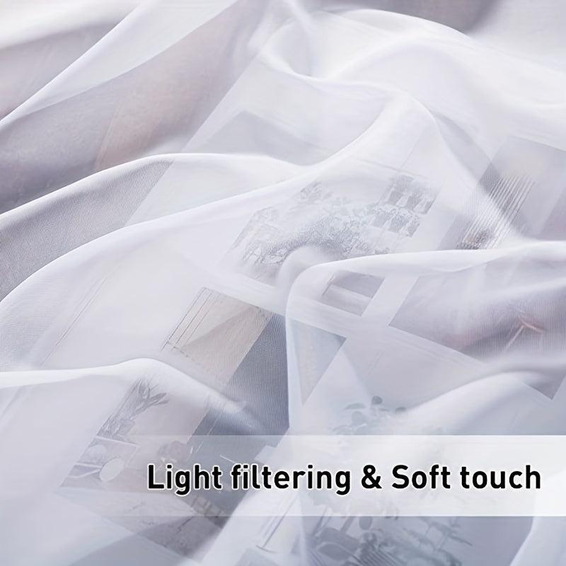 Outdoor Sheer Curtain Tab Top Voile Drapes for Patio Garden Porch