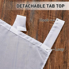 Outdoor Sheer Curtain Tab Top Voile Drapes for Patio Garden Porch