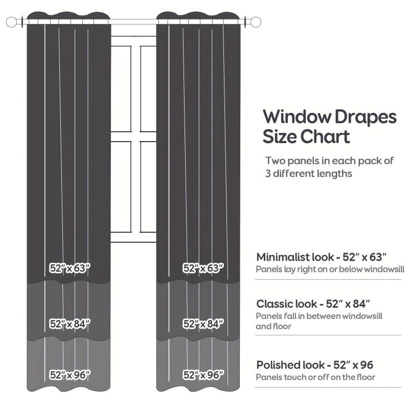 Outdoor Sheer Curtain Tab Top Voile Drapes for Patio Garden Porch