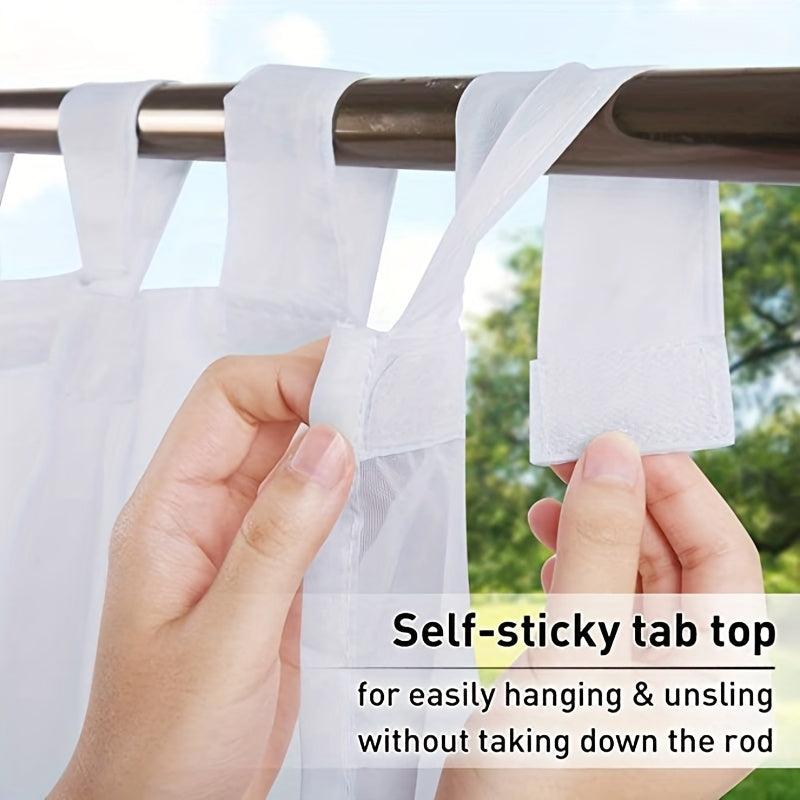 Outdoor Sheer Curtain Tab Top Voile Drapes for Patio Garden Porch