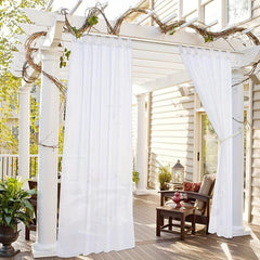 Outdoor Sheer Curtain Tab Top Voile Drapes for Patio Garden Porch
