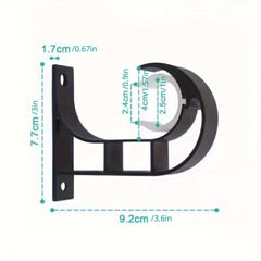 4pcs Ceiling Mount Curtain Rod Holders Heavy Duty Aluminum Alloy Bracket Hooks