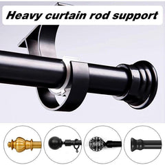 4pcs Ceiling Mount Curtain Rod Holders Heavy Duty Aluminum Alloy Bracket Hooks