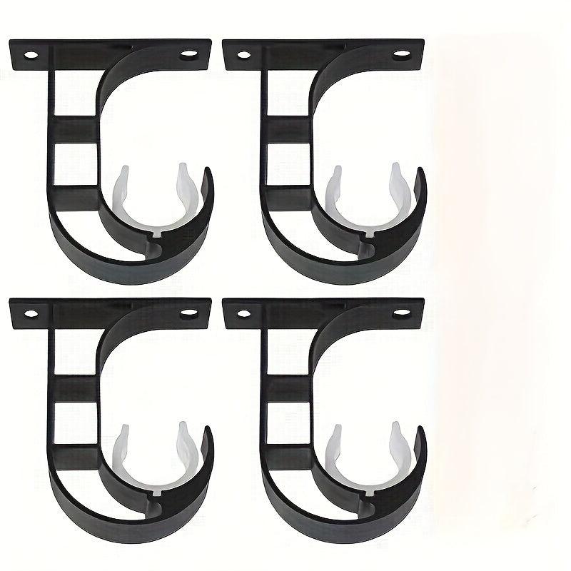 4pcs Ceiling Mount Curtain Rod Holders Heavy Duty Aluminum Alloy Bracket Hooks