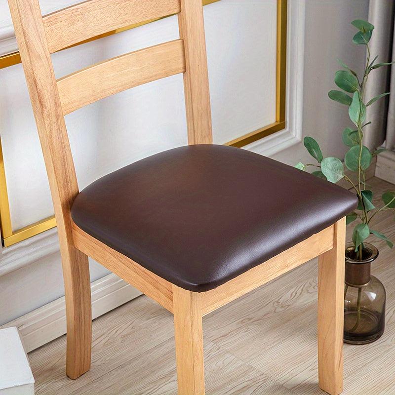 6pcs PU Leather Chair Slipcovers for Dining Room Kitchen Hotel