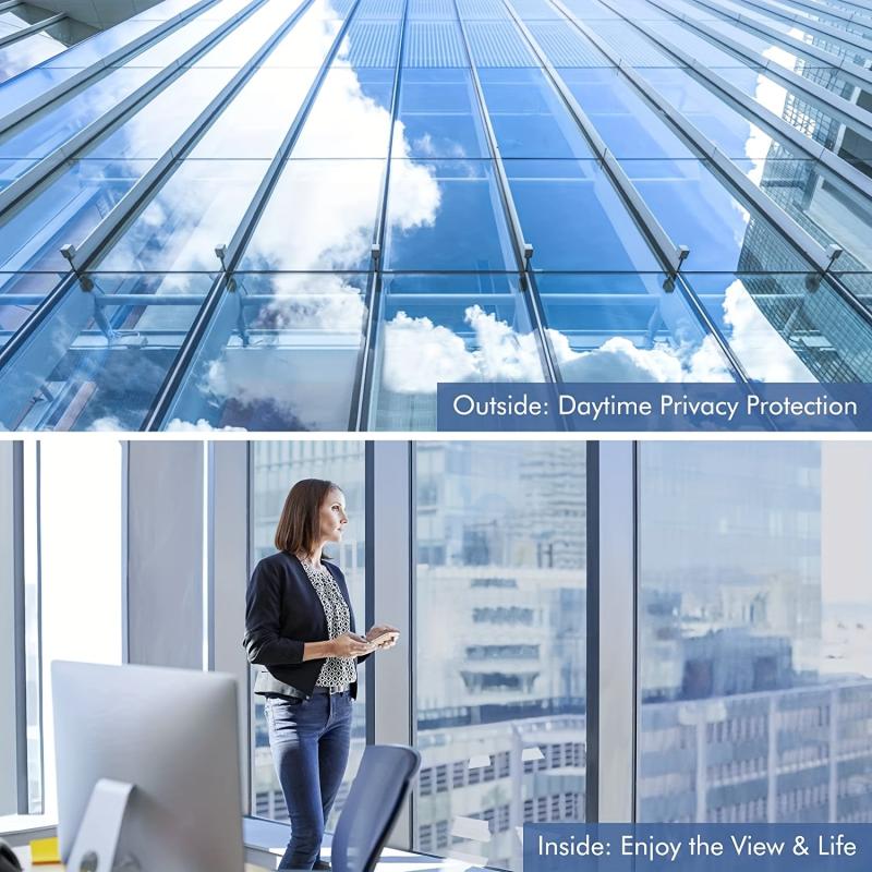 Daytime Privacy Film Window Heat Control Glass UV Blocking Home Office Decor