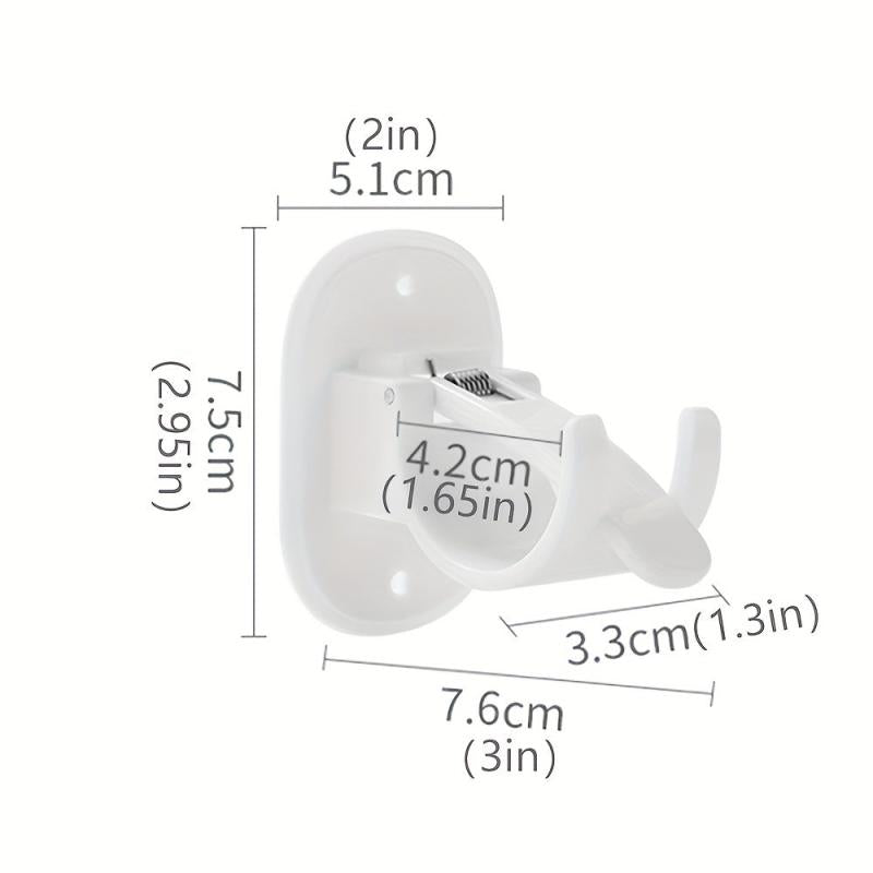 Adhesive Curtain Rod Brackets - No Drilling, 1.52-4.32 cm Rod Holder