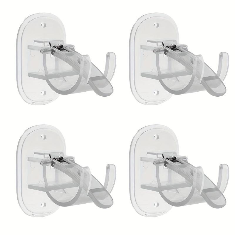 Adhesive Curtain Rod Brackets - No Drilling, 1.52-4.32 cm Rod Holder