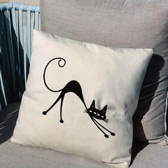 Modern Line Cat Throw Pillow Cover