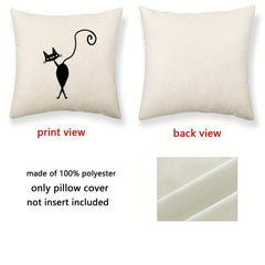 Modern Line Cat Throw Pillow Cover
