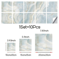 10pcs Marble Tile Stickers Waterproof Decorative Marble Stickers