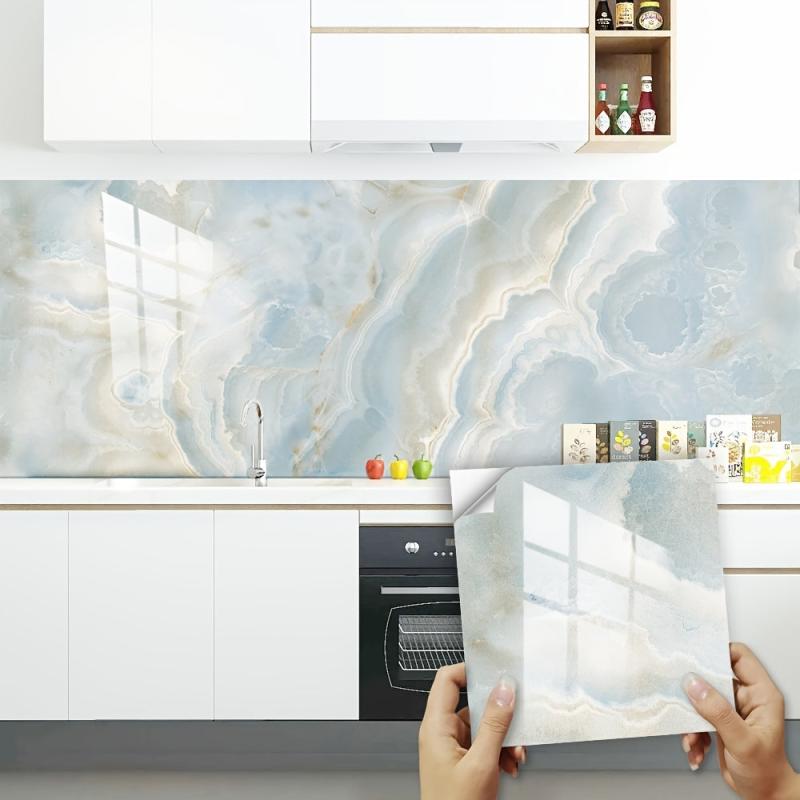 10pcs Marble Tile Stickers Waterproof Decorative Marble Stickers