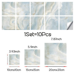 10pcs Marble Tile Stickers Waterproof Decorative Marble Stickers