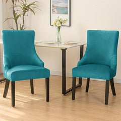 Velvet Dining Chair Slipcovers Elastic Washable Streach Seat Cover