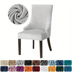 Velvet Dining Chair Slipcovers Elastic Washable Streach Seat Cover