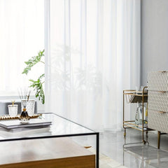Chiffon Sheer Curtains Grommet Top Modern Style Home Decor