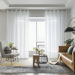 Chiffon Sheer Curtains Grommet Top Modern Style Home Decor