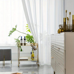 Chiffon Sheer Curtains Grommet Top Modern Style Home Decor