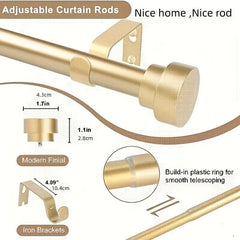 Adjustable Curtain Rod 54 cm Diameter Heavy Duty Modern Decorative Drapery Rods