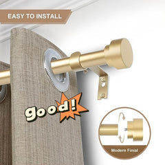 Adjustable Curtain Rod 54 cm Diameter Heavy Duty Modern Decorative Drapery Rods