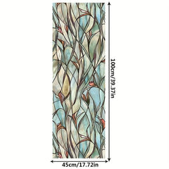 Leaf Printed Decorative Window Film PVC Home Bathroom Window Sticker