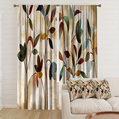 Autumn Leaves Rod Pocket Curtains for Home Decor