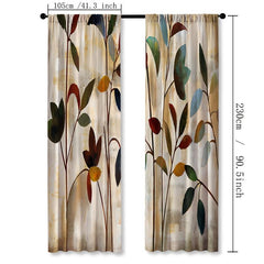 Autumn Leaves Rod Pocket Curtains for Home Decor