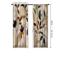 Autumn Leaves Rod Pocket Curtains for Home Decor