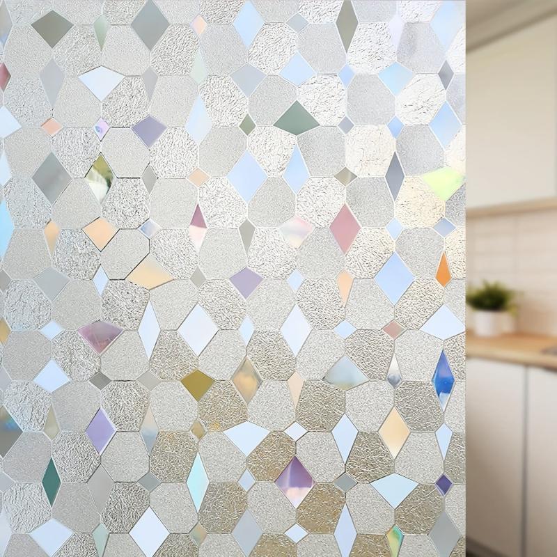 Privacy Window Film No Glue Stained Glass Door Sticker