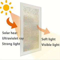 Rainbow Privacy Window Film 3D Stained Glass Block Decorative Home Tinting